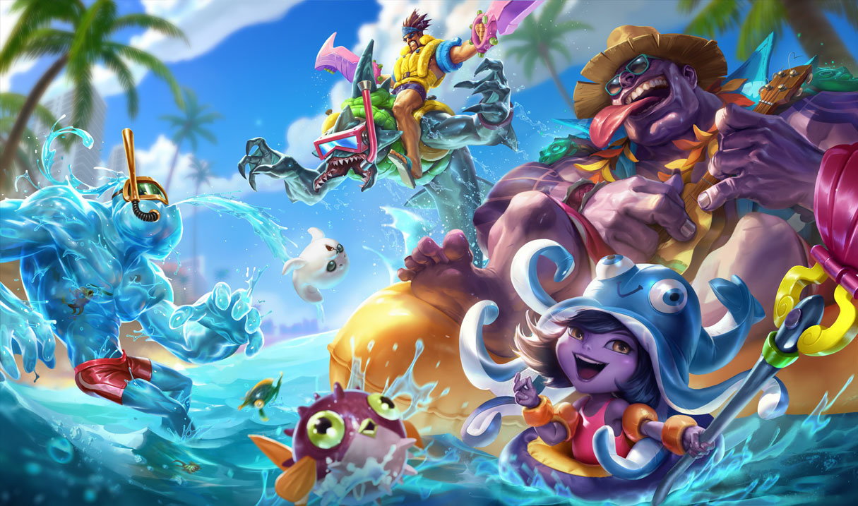 Pool Party Draven splash art