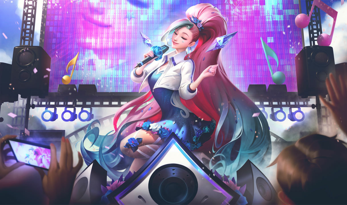 K/DA ALL OUT Seraphine Rising Star splash art