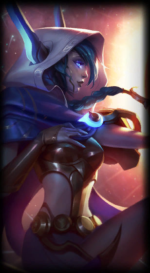 Cosmic Dusk Xayah loading screen art