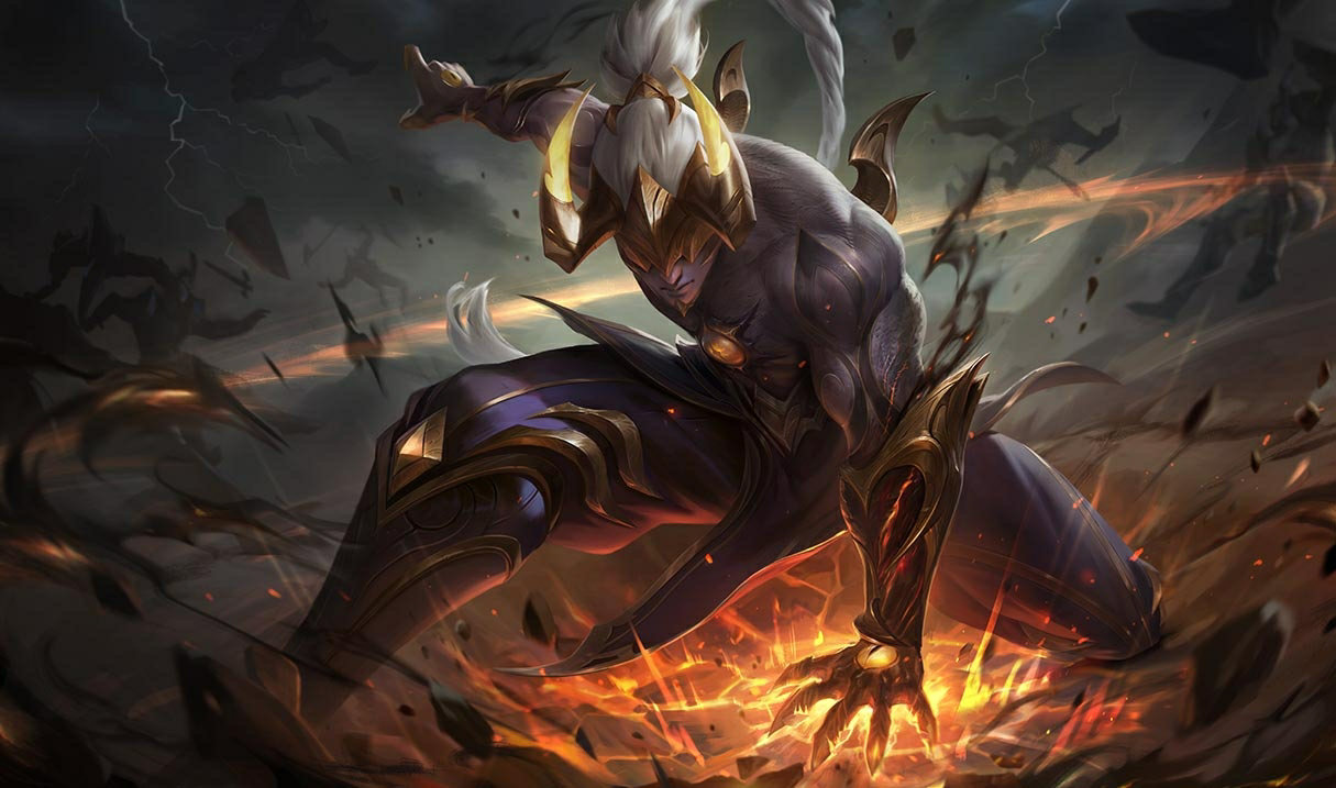Prestige Nightbringer Lee Sin (2022) splash art